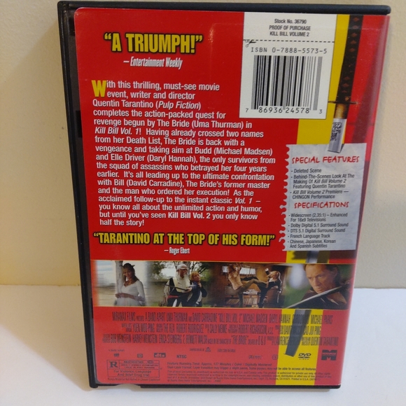 Kill Bill Volume 2 Miramax Films Rated R - Picture 2 of 3